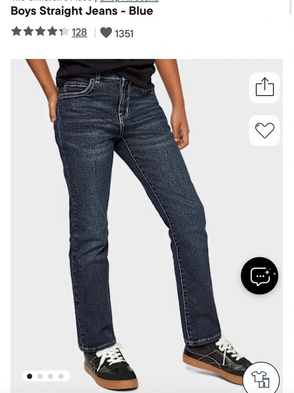 The Children's Place Boys Dark Blue Straight Jeans